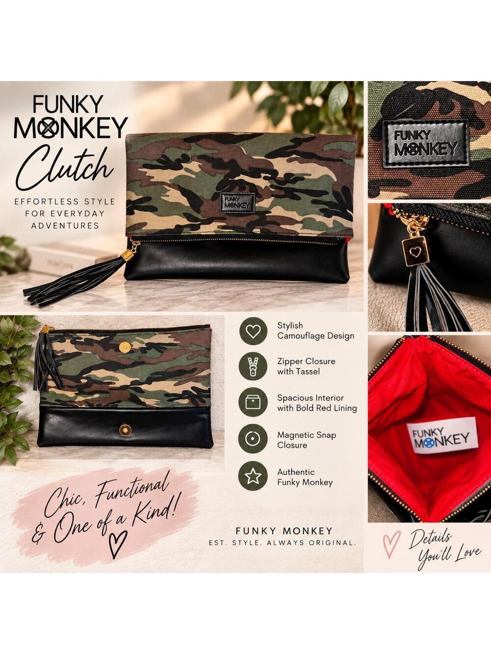 Funky Monkey Camo Clutch